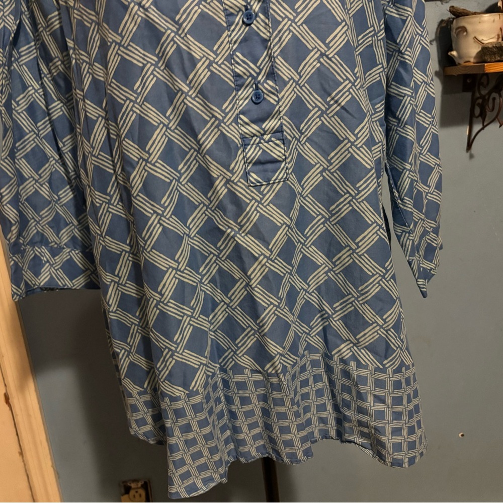 Coldwater Creek, Blue Lattice, Beach, Coverup - Picture 3 of 9